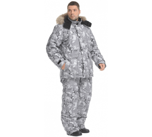 Костюм ХАНТЕР утепленный, волки (серый)